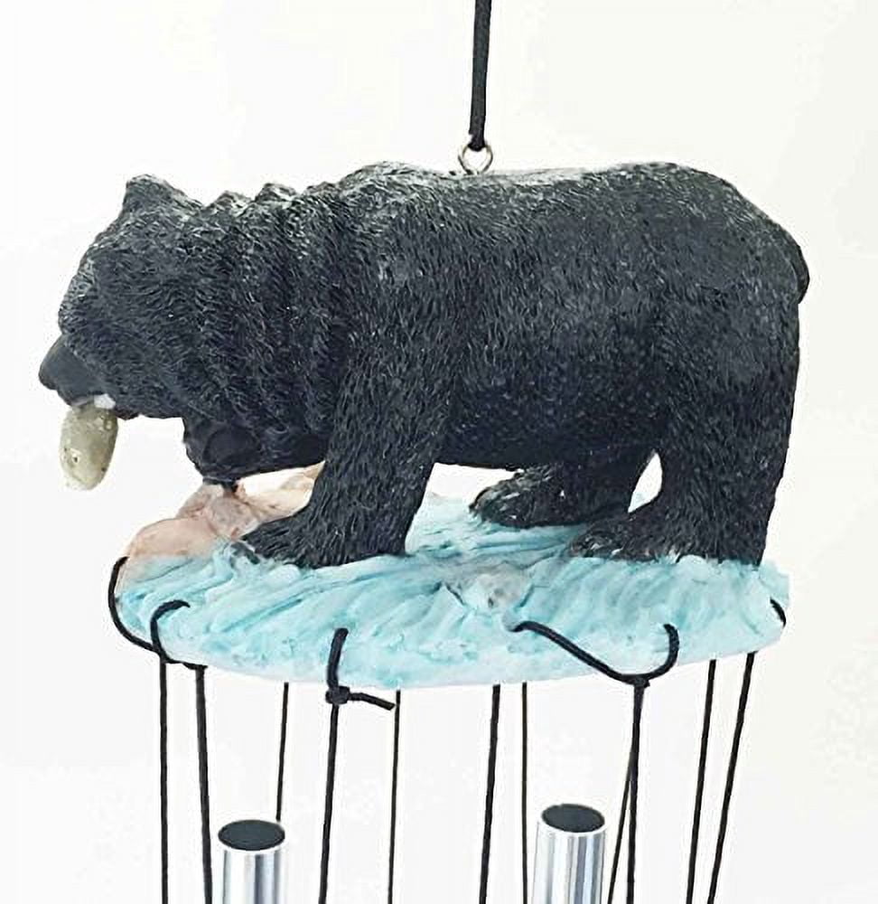 American Black Bear River Fishing Resonant Relaxing Wind Chime Garden Patio