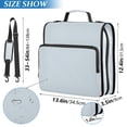 thumbnail image 3 of Haosy 3 Ring Zipper Binder with Shoulder Strap Waterproof Trapper Keeper 2 Inch D-Ring 500 Sheets Capacity, Baby Blue, 3 of 8