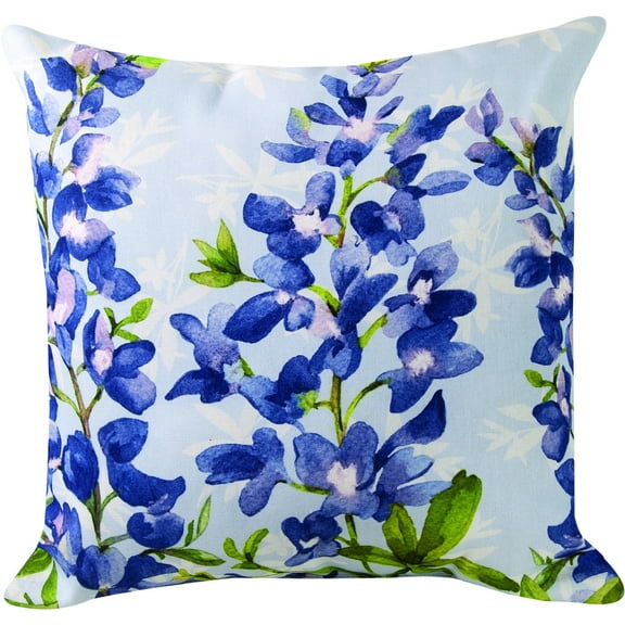MWW Manual Indoor/Outdoor Climaweave Throw Pillow, 18", Blue Bonnets