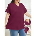 thumbnail image 2 of Oryer Womens Plus Size Tops Short Sleeve Shirts Tunic Summer Tops V Neck Casual Blouses, 2 of 6