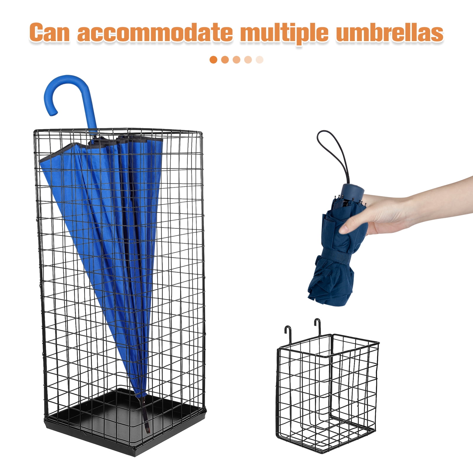FRCOLOR  2 Pcs Umbrella Stand Hotel Holder Unusual Animal Insert Stakes Round Fence Post Caps Shopping Black
