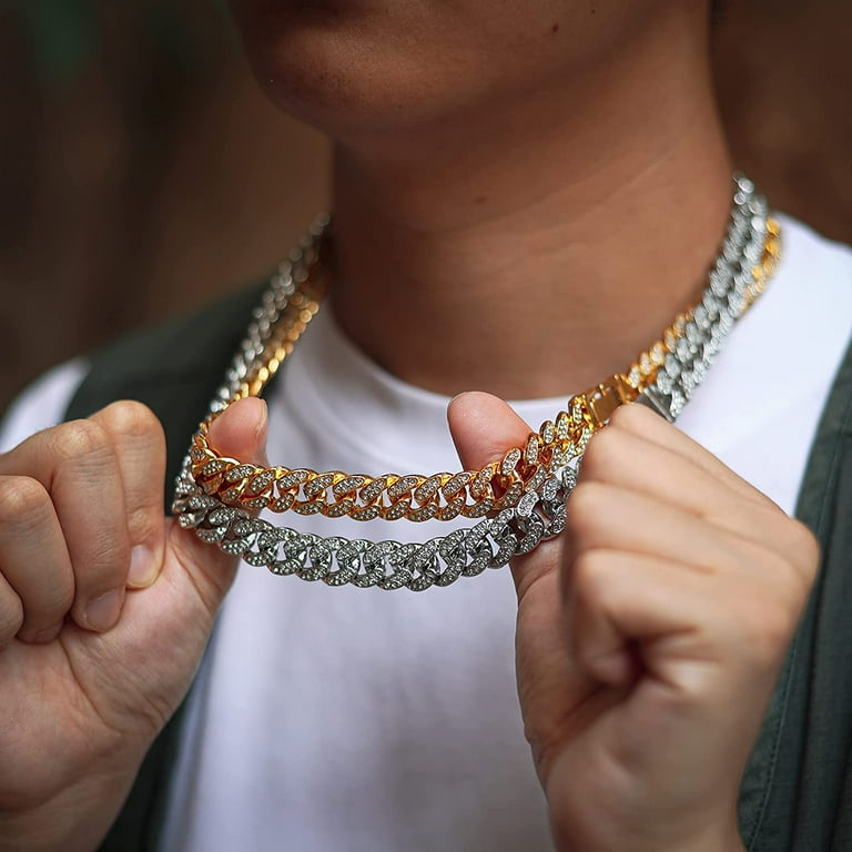 Halukakah Men's Iced Out Cuban Link Chain