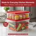 thumbnail image 2 of SIGNORA WARE 2-Pack 3L & 6.5L Food Storage Containers with Lids, Red, 2 of 8