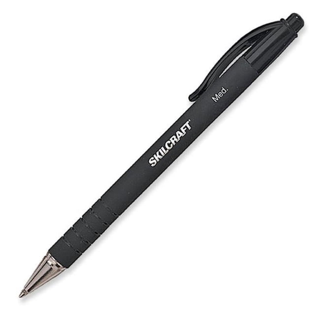 skilcraft NSN3687771 Baril Caoutchouté Rétracter Stylo à Bille à Pointe Moyenne - Noir