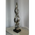 thumbnail image 6 of Nifao Silver Abstract Intertwined Resin Statue on Marble Base – Resin Statue on Marble Base, Modern Art Decor, 9"L x 7"W x 38"H, 6 of 10