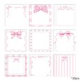 thumbnail image 2 of 9Pcs Pink Bow Sticky Notes Watercolor Bowknot Square Self Adhesive Notepad Removable Memo Pad or Home Classroom Office Party Decor, 2 of 6