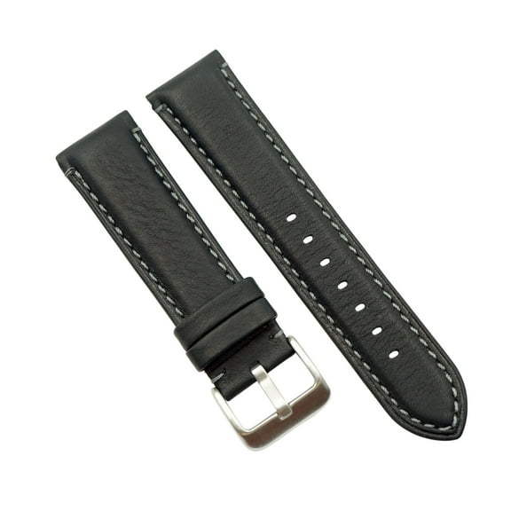 18mm Black Soft Water Proof Padded Leather Watch Band
