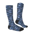 thumbnail image 4 of Lsque Cartoon Shark Printed Crew Socks Men's Women's LightWeight Thin Casual Calf Socks ,Knee High Socks,Cotton Socks, 4 of 9