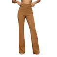 thumbnail image 2 of Women's High Waisted Flare Pants Slim Fit Bell Bottom Dress Pants Flattering Elegant Work Office Business Casual Trousers Stretchy Yoga Slacks Long Bottoms, 2 of 6