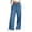 Light Blue #025, variant on Summer Linen Pants for Women Wide Leg Beach Pant Elastic Waist Lightweight Casual Flowy Lounge Trousers with Pocket, M