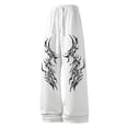 thumbnail image 5 of CONZONE Men's Baggy Sweatpants Gothic Wide Leg Pants for Men Trendy Elastic Waist Graphic Y2K Soft Streetwear Joggers With Pocket, 5 of 6