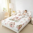 thumbnail image 4 of Feelyou Cartoon Girl Angel Twin Sheet Sets for Kid, Dreamy Flower House Twin Fitted Sheet, Cherry Blossoms Flat Sheet, Ultra Soft Bedroom Decor, 3pcs, 4 of 7