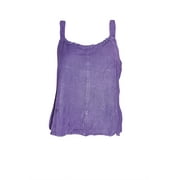 Mogul Women's Cami Top Purple Boho Chic Scoopneck String Tank Blouse XL