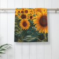 thumbnail image 5 of Honeii Sunlit Sunflower Field Print Quick-Dry Microfiber Towel, Shower Towel 27.5x16in,Absorbent Bathroom Towel for Beach, Pool, and Travel, 5 of 6