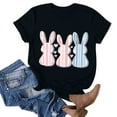 thumbnail image 4 of Womens Easter Tops 2025 Summer Casual Pullover Printed T-Shirt with Round Neck and Short Sleeves, 4 of 4
