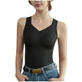thumbnail image 2 of Abomasnow Thermal Tank Tops for Women Comfy High Stretch Seamless Underwear Vests Winter Thick Warm Camisoles with Built in Bra, 2 of 4