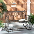 thumbnail image 2 of SAFAVIEH Ressi Rustic Outdoor Patio Rocking Bench, Black Rust, 2 of 10