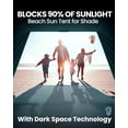 thumbnail image 5 of OutdoorMaster Beach Tent with Blackout Shelter Technology, Portable Sun Shade Shelter 4 Person, Pop Up Beach Tents with UPF 50+ UV Protection, 9.5mm Thick Pole, 3 Ventilating Mesh Windows, 5 of 10