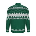 thumbnail image 4 of APEXFWDT Men's Christmas Knit Cardigan Shawl Collar Button-Down Long Sleeve Sweater Coat, Festive Holiday Outerwear,XL,Green, 4 of 5