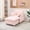 Pink, variant on 36" Small Chaise Lounge Indoor, Modern Corduroy Sleeper Chair with Ottoman and Armrests, Single Sofa Chair with Thick Cushion for Living Room, Beige