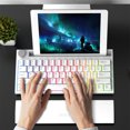 thumbnail image 3 of Almohadilla de soporte para reposamuñecas con teclado antideslizante para juegos de oficina de 61 teclas (blanco), 3 of 9