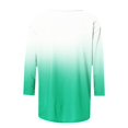 thumbnail image 5 of Up to 65% off! Womens' Fashion 3/4 Sleeve Plus Size Shirts Tops Spring And Summer Gradient Printed Top Collar Button Sexy Shirt 3/4 Sleeve Long Sleeve V Neck Top/Shirt, 5 of 7