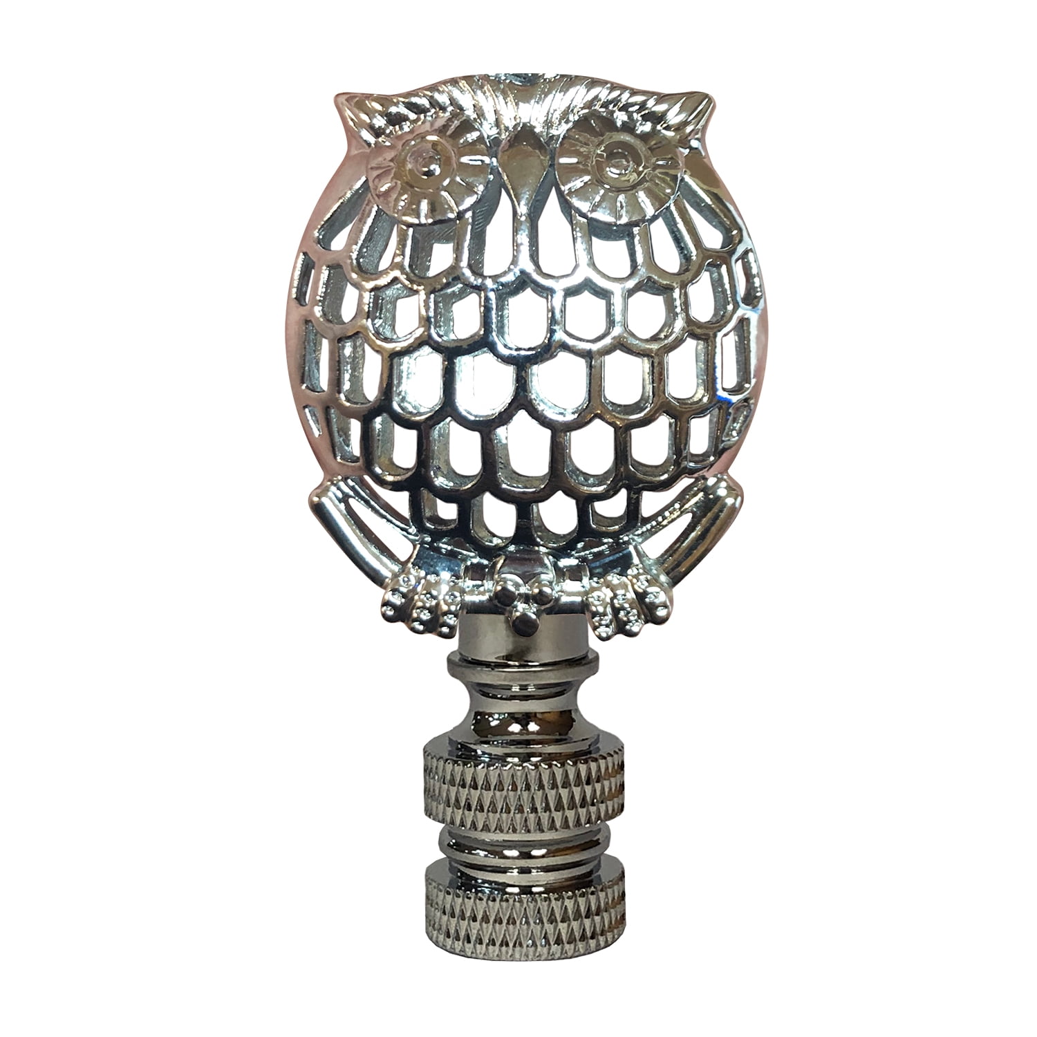 Royal Designs, Inc. Decorative Owl Lamp Finial, F5089CH1, Chrome