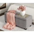 thumbnail image 2 of Adore Decor Arlo Wood and Tufted Linen Storage Bench in Gray, 2 of 9