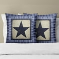 thumbnail image 3 of Primitive Star Pillow Covers 18x18 Inch Set of 2 Rustic Outdoor Pillowcase Black Blue Buffalo Plaid Classic Decorative Square Cushion Cover for Home Living Room Couch Bed, 3 of 7