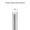 thumbnail image 2 of Unique Bargains Fully Threaded Rod M14 x 90mm 2mm Thread Pitch 304 Stainless Steel Right Hand Threaded Rods Bar Studs 5 Pack, 2 of 4