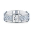 thumbnail image 3 of MAYBACH Light Gray Carbon Fiber Titanium Men's Wedding Band with White Diamond In The Squared Center Setting And Polished Beveled Edges - 8mm - Size 10, 3 of 3