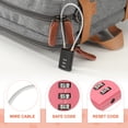 thumbnail image 3 of Uxcell Digit Cable Combination Steel Rope for Gym Bikes Cabinets Wardrobes 7.9" Pink, 3 of 7