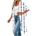 thumbnail image 5 of Frostluinai Women Summer Bikini Kimono Bathing Suit Cover Ups Open Front 3/4 Sleeve Boho Cardigans Plus Size Kimonos Coverups for Swimwear, 5 of 6