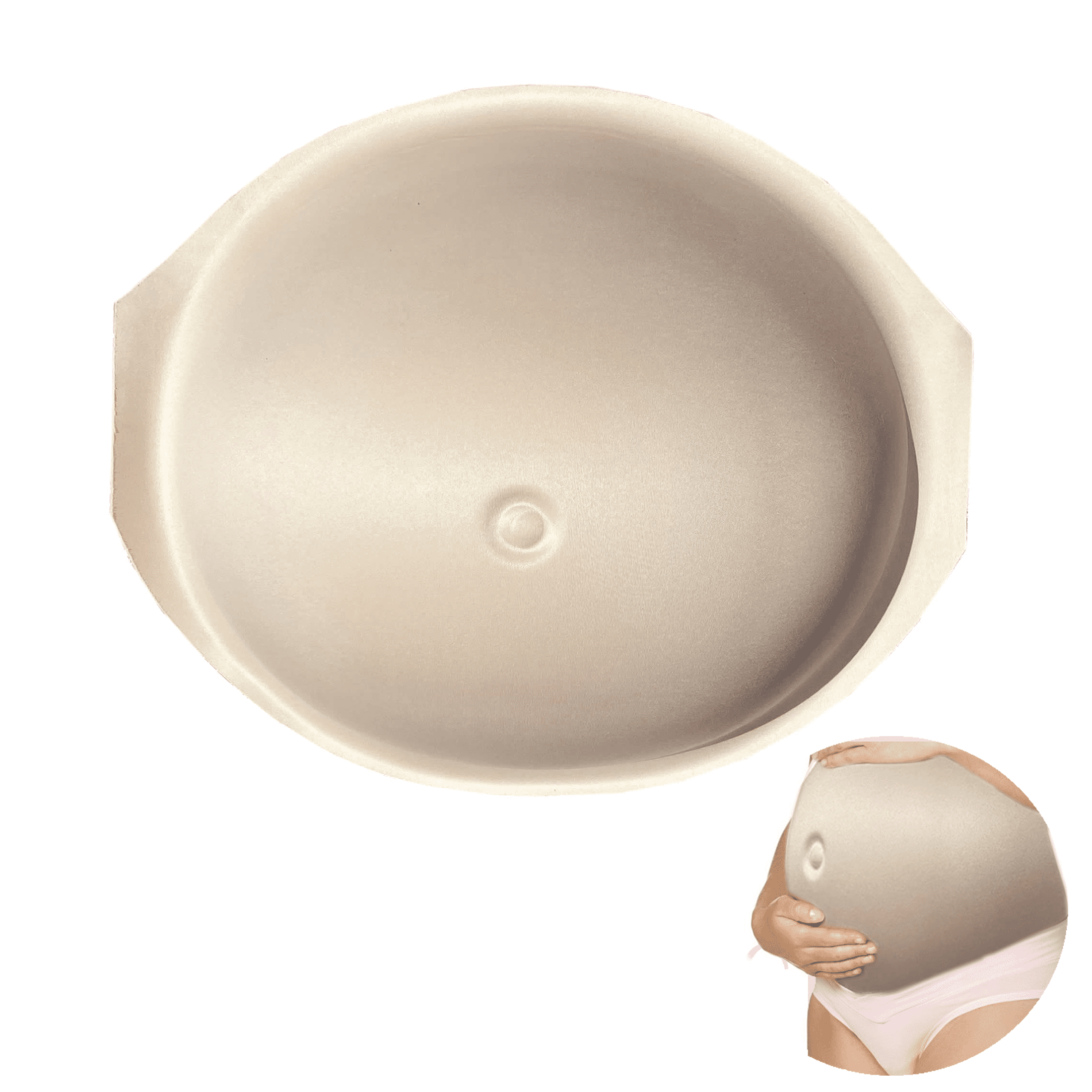 BIMEI Fake Pregnancy Belly Sponge Belly Film Props Tv Series Props Spoof Costume Cosplay Lightweight Glossy(Beige, S 2u20115 Months