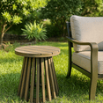 thumbnail image 3 of Homy Casa Outdoor Side Table, Round Patio Table for Garden, Balcony, and Backyard, Gray, 3 of 9