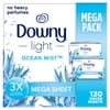 Downy Fabric Softener Dryer Sheets, Light, Ocean Mist Scent, 130 Mega Dryer Sheets