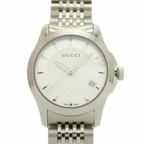 Pre-Owned Gucci G-Timeless 126.5 stainless steel silver quartz watch... (Good)
