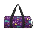 thumbnail image 2 of Fotbe Retro 80s Style Pattern Foldable Sports Gym Bag with Wet Dry Pocket, Ultralight Travel Bag, Large Capacity Duffel Bag, Splash Proof Carry on Bag, Overnight Bag, Weekender Bag, 2 of 8