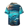 thumbnail image 6 of Daiia Hawaiian Ship Dolphin Men's Linen Shirts Short Sleeve Casual Shirts Button Down Shirt for Men Beach Summer Wedding Shirt-X-Large, 6 of 6