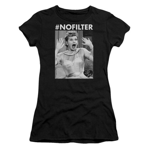 I Love Lucy No Filter S/S Junior Women's T-Shirt Sheer Black