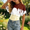 thumbnail image 2 of Tfken Girls Soft Comfy Tops Holiday Daily Wear Summer Short Sleeve Crew Neck Tshirts Tees With Ice Print Comfortable T-Shirts Child Stretch Clothes Size 3-4 Years, 2 of 4