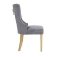 thumbnail image 5 of INCLAKE Set of 2 Velvet Dining Chairs, Tufted Upholstered Accent Chairs with Gold Legs and Nailhead Trim, Modern High Back Chairs with Lion Head Ring Pull for Living Room Kitchen, Dark Gray, 5 of 7