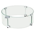 thumbnail image 2 of Universal 29 Inch Round Fire Pit Wind Guard, 8 Inch High Clear Tempered Glass Panel for Gas & Propane Fire Pits, Outdoor Patio Accessory, 2 of 7