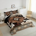 thumbnail image 2 of jejeloiu Vintage Aztec Print Bedding Comforter Set,Blue Geometric Pattern Twin Comforter Sets,Boho Bohemain Theme Bedding Set,Super Cozy Room Decor Reversible,2 Pieces, 2 of 7