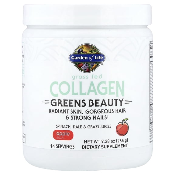 Garden of Life Grass Fed Collagen Greens Beauty - Apple 9.38 oz Pwdr