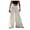 White, variant on Hfyihgf Women's Summer Beach Linen Cotton Pant Boho Elastic High Waisted Flowy Ruffle Tirered Wide Leg Palazzo Pants(Navy,XL)