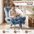 thumbnail image 5 of Hawsaiy Big and Tall Office Chair, Flip Armrests with Side Pockets, Comfy Criss Cross Office Chair with Extra-Wide Plush Seat, 150° Reclining Executive Office Chair, Chenille Upholstery, Blue, 5 of 12