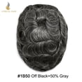 thumbnail image 2 of Lyrical Hair Toupee for Men Fine Mono Mens Toupee Human Hair Replacement Systems Monofilament with NPU Hairpiece for Man Black Brown Blonde Gray Hair Wig Unit, 2 of 6