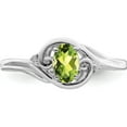 thumbnail image 5 of Sterling Silver Rhodium Plated Diamond & Peridot Ring (Size 6) Made In India qr4504pe-6, 5 of 5