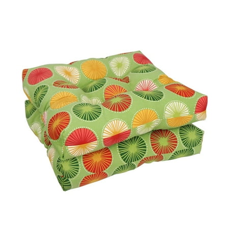 Blazing Needles 19-inch Squared Polyester Outdoor Tufted Dining Chair Cushion